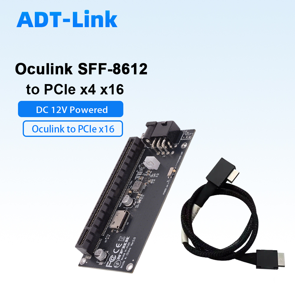 Адаптер-карта Oculink SFF-8612 – обзор и цена Pcie 4.0 X16 Riser Cable 90 Degree